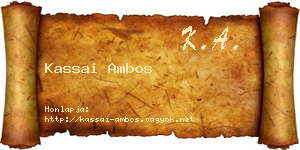 Kassai Ambos névjegykártya
